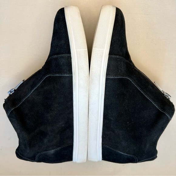 Blondo Black Suede Zipper Front Hidden Heel Waterproof Sneaker Shoes Size 8.5 - Picture 5 of 15